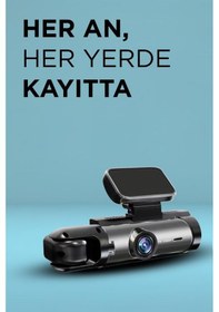 Resim Torima Ta-09 Siyah Ön , İç Ve Arka Kameralı 1080p Gece Görüşlü Geri Görüş Araç Kamerası 