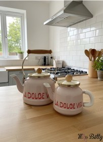 Resim Dolce Vita Emaye Çaydanlık Pembe 