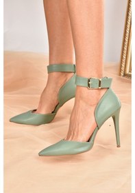 Resim Fox Shoes Yeşil Kadın Topuklu Ayakkabı K654073309 
