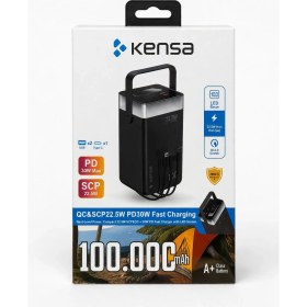 Resim Kensa 100000 Mah Powerbank - 30W Pd & 22.5W Scp Hızlı Şarj, LED Ekranlı, Dahili Kablolu Taşınabilir Şarj Cihazı 