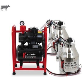 Resim Melasty Çift Güğüm Üniteli Sabit Sistem İnek Süt Sağma Paslanmaz Güğüm-silikon Memelik-kuru Pompa -2321 