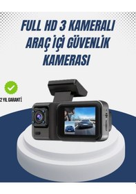 Resim 1080p Üç Kameralı Araç Kamerası Wi-fi Destekli Park Modu Ve G-sensörlü 09389153 