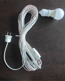 Resim 7,5 Metre Kablolu Anahtarlı Seyyar Uzatma Ampul Beyaz Işık E27 Led Ampul 9 Watt Yok 