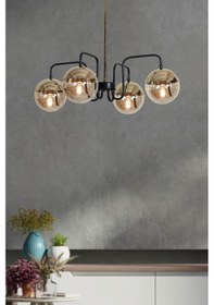 Resim Siesta 4 Lü Gold-siyah Metal Gövde Bal Rengi Camlı Tasarım Lü... Gold 