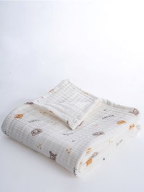 Resim Eifin 4 Katlı Çok Amaçlı Müslin Örtü & Battaniye %100 Pamuk, Kutulu Oeko-teks Sertifikalı 80x80 Cm Beyaz 