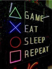 Resim Sanec Game Eat Sleep Repeat Neon Led Tabela 
