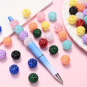 Resim 10 Adet Reçine Rhinestone Boncuk Topları - DIY Takı, Kalemler ve El Sanatları Aksesuarları Malzemeleri için Parıldayan Büyüleyici Boncuklar 