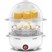 Resim Teedoo Elektrikli Yumurta Pişirici Çift Katmanlı Çok Fonksiyonlu Yumurta Pişirici Mısır Sütü Hızlı Kahvaltılık Yumurta Buharlayıcı - Abd Fişi (Yurt Dışından) 