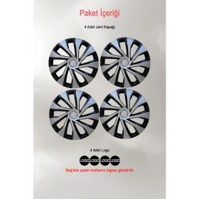 Resim Chevrolet Aveo Cruze Kalos 15'' Inç Jant Kapağı 4 Adet Çift Renk 305 