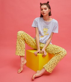 Resim Warner Bros Lisanslı Tweety Baskılı Pijama Takımı 