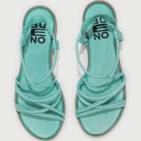 Resim Bueno Shoes Yeşil Deri Kadın Düz Sandalet 01wu3004 