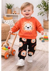 Resim Oversize Bebek Takımı %100 Pamuk 3-18 Ay Turuncu 