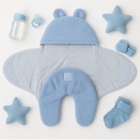 Resim Kiddy Boo 0-12 Ay Aralığı Peluş Welsoft Kumaş Kundak Bebek Battaniye 