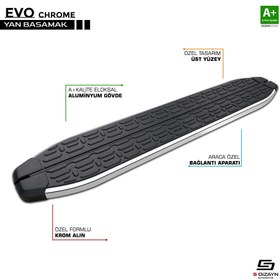 Resim Chery Omoda5 Uyumlu Evo Krom Yan Basamak 183 Cm 2022 Üzeri Parça 