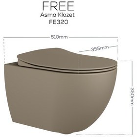 Resim Creavit Free Duroplast Yavaş Kapanan Klozet Kapaklı Cappucino Set Fe320cm 