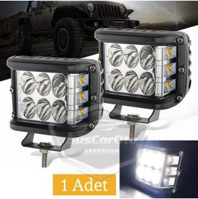 Resim caralp Off Road Led Lamba Delici Yayıcı Beyaz-Beyaz Flaşlı Kare Sis Farı Projektör 45W 12 Led Metal Arazi Ç 