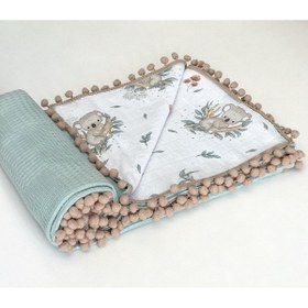 Resim FG Store %100 Pamuk Çok Amaçlı ÇİFT KATLI Müslin Battaniye (80x100) 