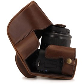 Resim MegaGear Canon Eos M50 (15-45MM) Suni Deri Fotoğraf Makinesi Kılıfı 