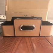 Resim Chuangyinshop Car Seat Rear Faux Leather Multifunctional Storage Box A Brown Saklama Kutusu 