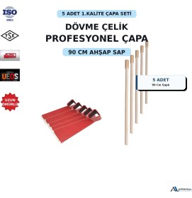 Resim Apeksal 5 Adet Karadeniz Çapa Yekpare Dövme Çelik Saplı Uzun Düz Bahçe Çapası 