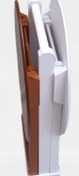 Resim Çanta Zigon Sehpa Oval Model İkili Takım Ahşap Mdf Ceviz ve Beyaz Renk Uyumu El Yapımı 