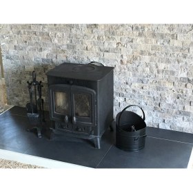 Resim Markataş 5X10Cm Gümüş Doğal Taş Traverten Patlatma Mozaik Duvar Kaplama 