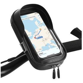 Resim Chuangyinshop Ayarlanabilir Su Geçirmez Bisiklet Ve Motosiklet Telefon Tutucu - Siyah Güvenli Kollu Bağlantı Siyah 