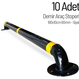 Resim İleri Trafik 10'lu Demir Araç Stoperi Seti Siyah 180x10cm 60mm 