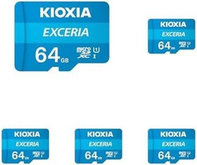 Resim KIOXIA EXCERIA 64GB microSDXC Kart – UHS-I, R100MB/s okuma - 5'li paket 