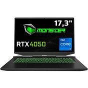 Resim Monster Abra A7 V14.6.9 i7 13700H 17.3" 64 GB RAM 1 TB SSD 6 GB RTX 4050 FHD 144 Hz W11H Gaming Laptop Monster