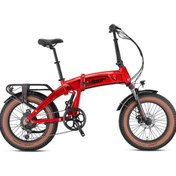 Resim Kron Loop Armour Elektrikli Fat Bike Çift Süspansiyon 20 Jant Kırmızı Siyah 