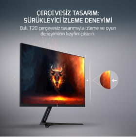 Resim GamePower Bull T20 27" Flat Fast IPS 180Hz 0.5ms FHD Gaming Monitör (Sıfır Ölü Piksel Garantili) 