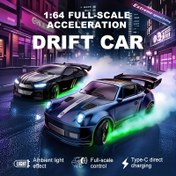 Resim 2025 Yeni Mini Uzaktan Kumandalı Drift Arabası, 1:64 Ölçekli, Masaüstü Stunt Arabası ile Serin LED Işıklar, İki Hız, Tam Zamanlı Döndürme, 4WD, 2.4GHz, USB Şarj Edilebilir Lityum Pil, ABS Malzeme, Siyah Yeşil Işık Şeritleri ile, Film Temalı Partiler için Mükemmel, Parti Arabası|Stunt Arabası|Dayanıklı Yapı 