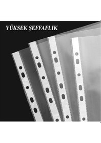 Resim Poşet Dosya 50 Li A-4 Şeffaf Föy Dosya 1 Paket Artmaster Ofis Okul Kenarı Delikli Poşet Dosya 80 Sayfa Kapasiteli 