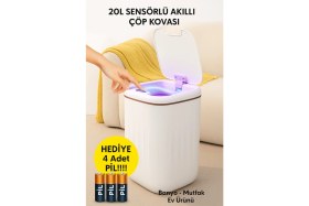Resim 20L Sensörlü Otomatik Çöp Kovası, Banyo ve Mutfak Için, 4 Pil Yanında 