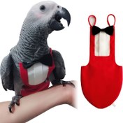 Resim 1 adet Pet Kuş Formal Kuyruklu Kostüm - Kırmızı ile Kurdele ve Cep Detayı, Düğünler, Noel Partileri, Doğum Günleri ve Temalı Rol-Play Fotoğrafları için Mükemmel, Macawlar, Afrika Budgie'leri, Cockatiels, Parrotlar, Kuş Giyim için İdeal 