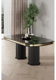 Resim Canisa Galya Serisi Lak Panel 90x168 Sabit Sonata Mutfak Masa Takımı 4 Sandalye Sonata Masa Krem Sandalye 