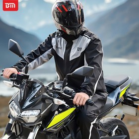 Resim BM Erkek Yağmurluk Takımı, Su Geçirmez Motosiklet Sürme Ekipmanı, Spor, Yürüyüş, Seyahat için Yüksek Performanslı Dayanıklı Yağmurluk, B036 Siyah ve Gri 