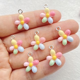 Resim 16 Adet Reçine Çiçek Süsleri, Renkli Yaz Tarzı Kolye Uçları DIY Takı Yapımı İçin, Küpeler, Bilezikler, Anahtarlıklar - Bayramlık El Sanatları Malzemeleri, Takı Yapımı İçin Süsler 