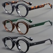 Resim NBHD Vintage Büyük Yuvarlak Çerçeveli Moda Gözlükleri, Şeffaf Lensler, Siyah PC Çerçeve ve Şeffaf Lensler, Non-Prescription, Erkekler ve Kadınlar için Dekoratif Gözlükler, Moda Moda Gözlükler|Yuvarlak Çerçeve Gözlükleri|Hafif Gözlükler 