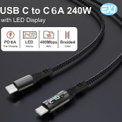 Resim EXJ 240W Type-C'den C'ye Hızlı Şarj Kablosu - Akıllı Dijital Ekran, Dayanıklı Çinko Alaşım Naylon Örgü, iPhone 16/15, SamSung, Xiaomi, Google, Bilgisayar, Tablet, iPad, Cep Telefonu ve Power Bank PD için Evrensel Uyumluluk 