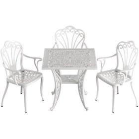 Resim İstanbul Kare Masa 3 Lü İstanbul Sandalye Beyaz 