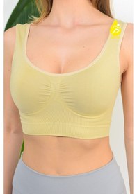 Resim Sh Mağazacılık Kadın Modal Crop Top Büstiyer Toparlayıcı Kalın Askılı Seamless Dikişsiz Örme Bustiyer 