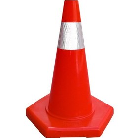 Resim İleri Trafik PVC Trafik Konisi 50 CM Tek Reflektifli Trafik Dubası - 3187 