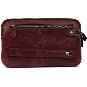 Resim Erkek Bordo Deri Mini El Çantası - Bordo / 00 