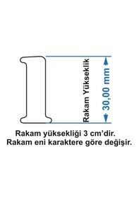 Resim Stencil Rakam Boyama Şablonu X009-sayı Rakam Yüksekliği 3 Cm 