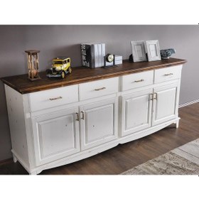 Resim Masifart_Mobilya Masifart Kns02 Ahşap Tablalı Country Konsol 180 Cm 