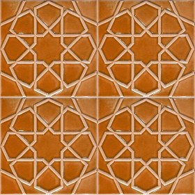 Resim Can Seramik - 20*20 Cm. Karamel Kabartmalı Selçuklu Yıldızı Çini Karo (5 Li 1 Paket) 