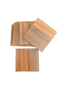 Resim El Yapımı Eskitme Ahşap 6'lı Bardak Altlığı Seti Kahverengi 