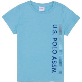 Resim U.S. Polo Assn. Baskılı Erkek Çocuk T-shirt Turkuaz 